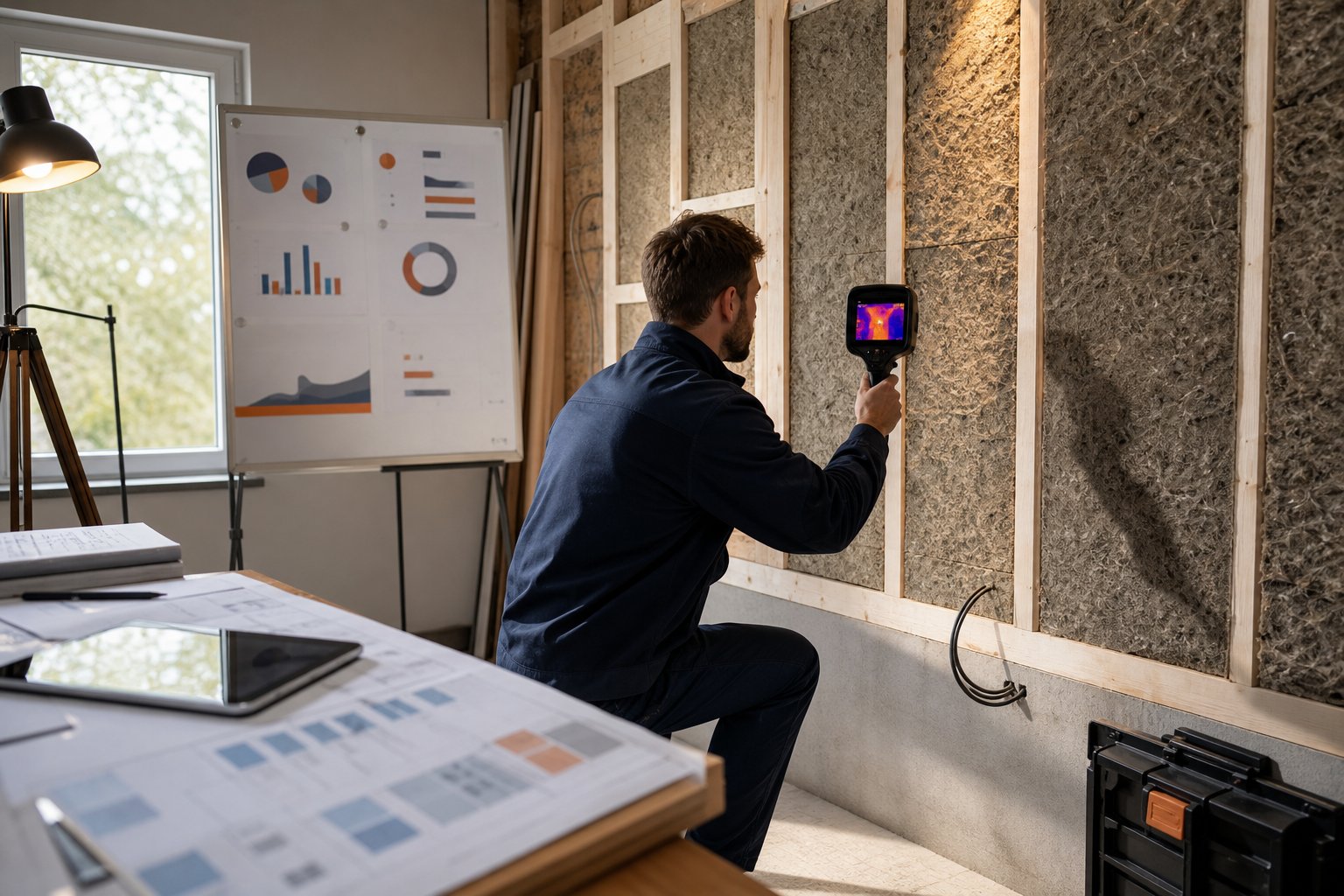 Audit energetique maison inspection camera thermique tableau de donnees