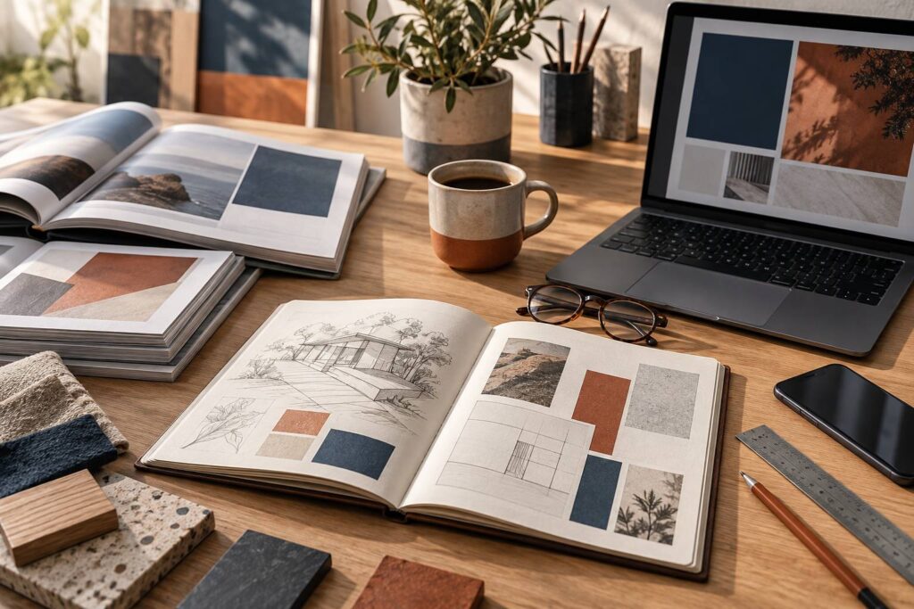 Espace de travail avec journaux, ordinateur et smartphone pour vérifier ses sources d'information