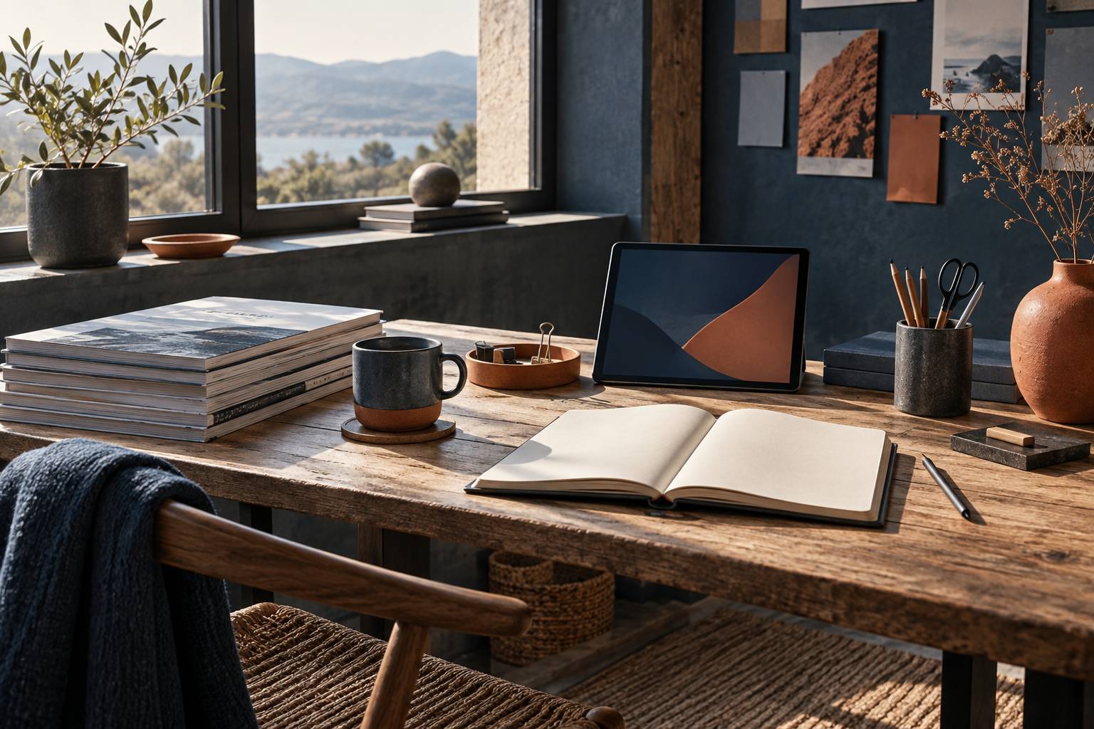 Espace de travail avec journaux, ordinateur et smartphone pour vérifier ses sources d'information