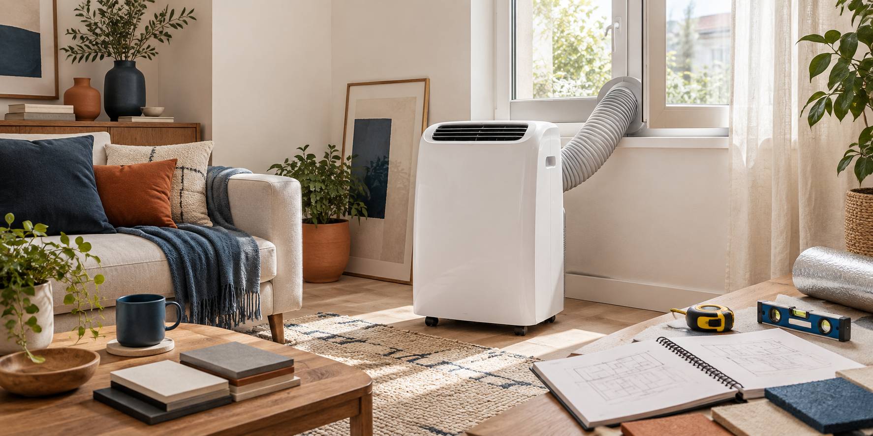 Illustration éditoriale du sujet : Combien coûte l'installation d'un climatiseur monobloc ? Analyse des tarifs et conseils