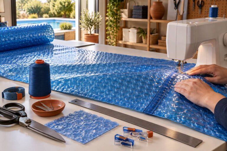Guide pratique : coudre une bâche à bulles pas à pas