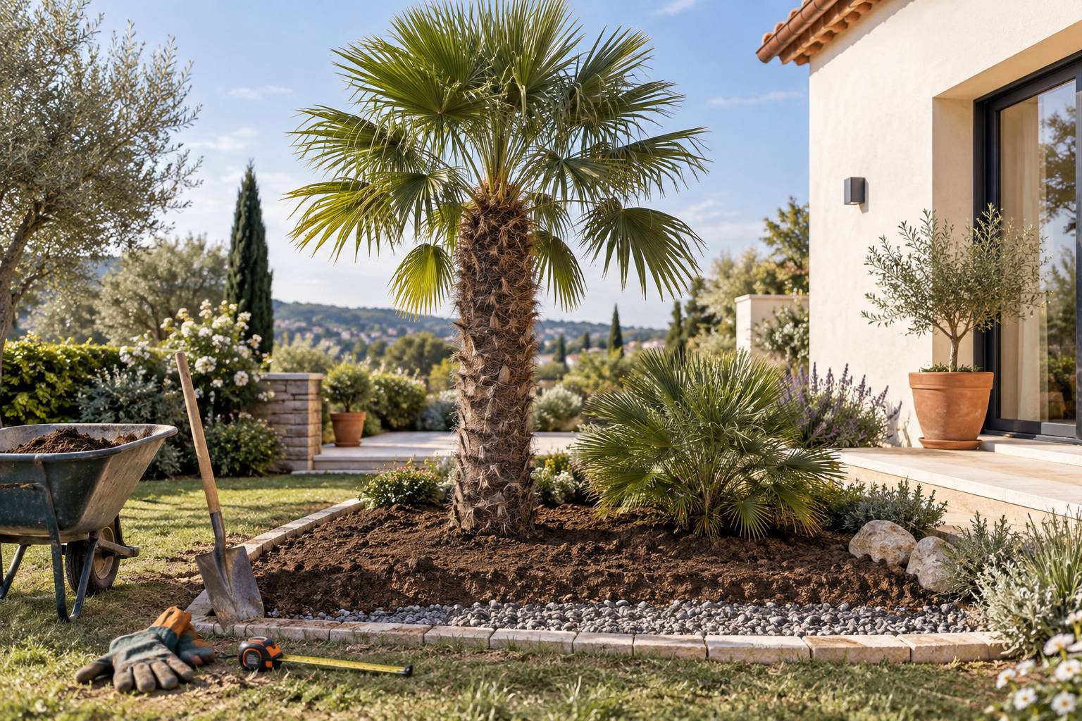 Illustration éditoriale du sujet : Planter un palmier dans son jardin : atout exotique ou source de soucis ?